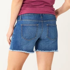 Maternity Sonoma Goods For Life® Inset Over-The-Belly Frayed Jean Shorts -Sonoma Clothing Store 5583214 ALT