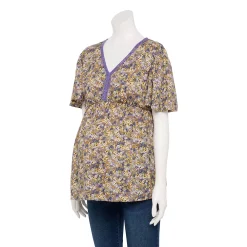 Maternity Sonoma Goods For Life® Flutter Sleeve Top -Sonoma Clothing Store 5584701 Puprle Floral
