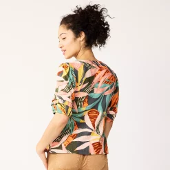 Women's Sonoma Goods For Life® Pleated Elbow-Sleeve Blouse -Sonoma Clothing Store 5584778 ALT