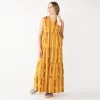 Women's Sonoma Goods For Life® Tiered Maxi Dress -Sonoma Clothing Store 5584784 Gold Ikat Stripe