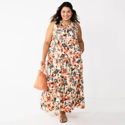 Plus Size Sonoma Goods For Life® Tiered Maxi Dress