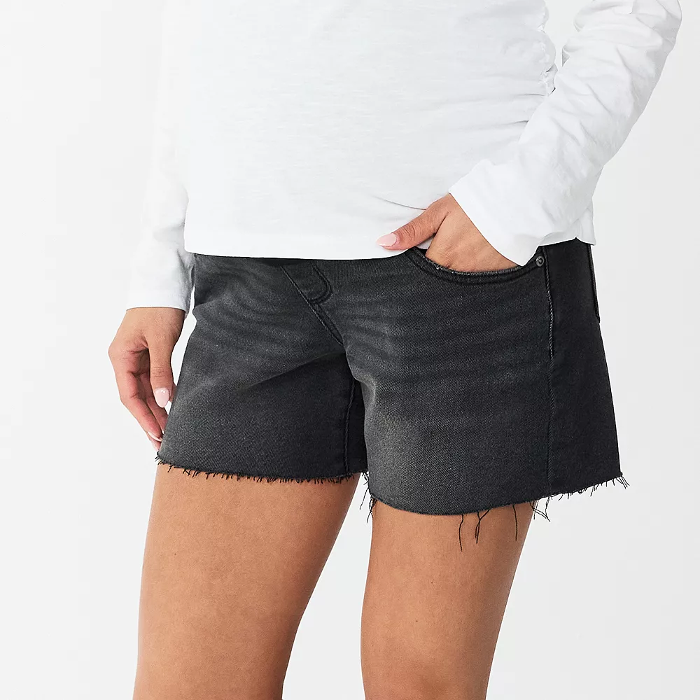 Maternity Sonoma Goods For Life® Over-the-Belly Frayed Hem Shorts 4 Maternity Sonoma Goods For Life® Over-the-Belly Frayed Hem Shorts - Image 2