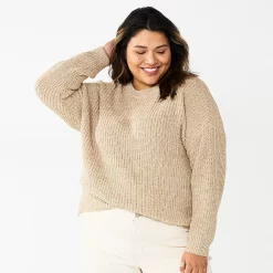 Plus Size Sonoma Goods For LifeĀ® Drop Shoulder Sweater