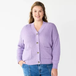 Plus Size Sonoma Goods For LifeĀ® Cropped Cardigan