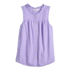 Women's Sonoma Goods For Life® Button-Front Ruffle Tank -Sonoma Clothing Store 5586080 ALT5