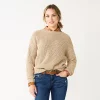 Petite Sonoma Goods For Life® Drop Shoulder Pullover Sweater -Sonoma Clothing Store 5587850 Tan Marl