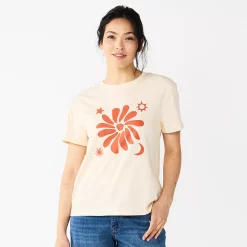 Women's Sonoma Goods For Life® Relaxed Graphic Tee 33 Women's Sonoma Goods For Life® Relaxed Graphic Tee -Sonoma Clothing Store 5596692 Cream Orange Floral