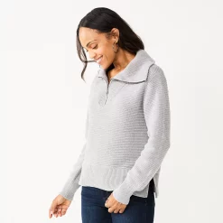 Women's Sonoma Goods For LifeĀ® Cozy Quarter-Zip Sweater