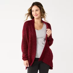 Women's Sonoma Goods For Life® Plush Cardigan -Sonoma Clothing Store 5597627 Berry Shine