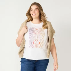 Plus Size Sonoma Goods For Life® Relaxed Graphic Tee -Sonoma Clothing Store 5611932 Cream Cosmic Scene