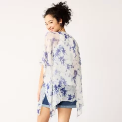 Women's Sonoma Goods For Life® Easy Tye Dye Tie Front Ruana 7 Women's Sonoma Goods For Life® Easy Tye Dye Tie Front Ruana -Sonoma Clothing Store 5614894 ALT