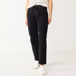 Women's Sonoma Goods For Life® Ultra High Rise Vintage-styled Straight-Leg Jeans 13 Women's Sonoma Goods For Life® Ultra High Rise Vintage-styled Straight-Leg Jeans -Sonoma Clothing Store 5616387 Black Wash