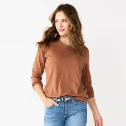 Women's Sonoma Goods For Life® Everyday Crewneck Long Sleeve Tee 43 Women's Sonoma Goods For Life® Everyday Crewneck Long Sleeve Tee -Sonoma Clothing Store 5625802 Brown