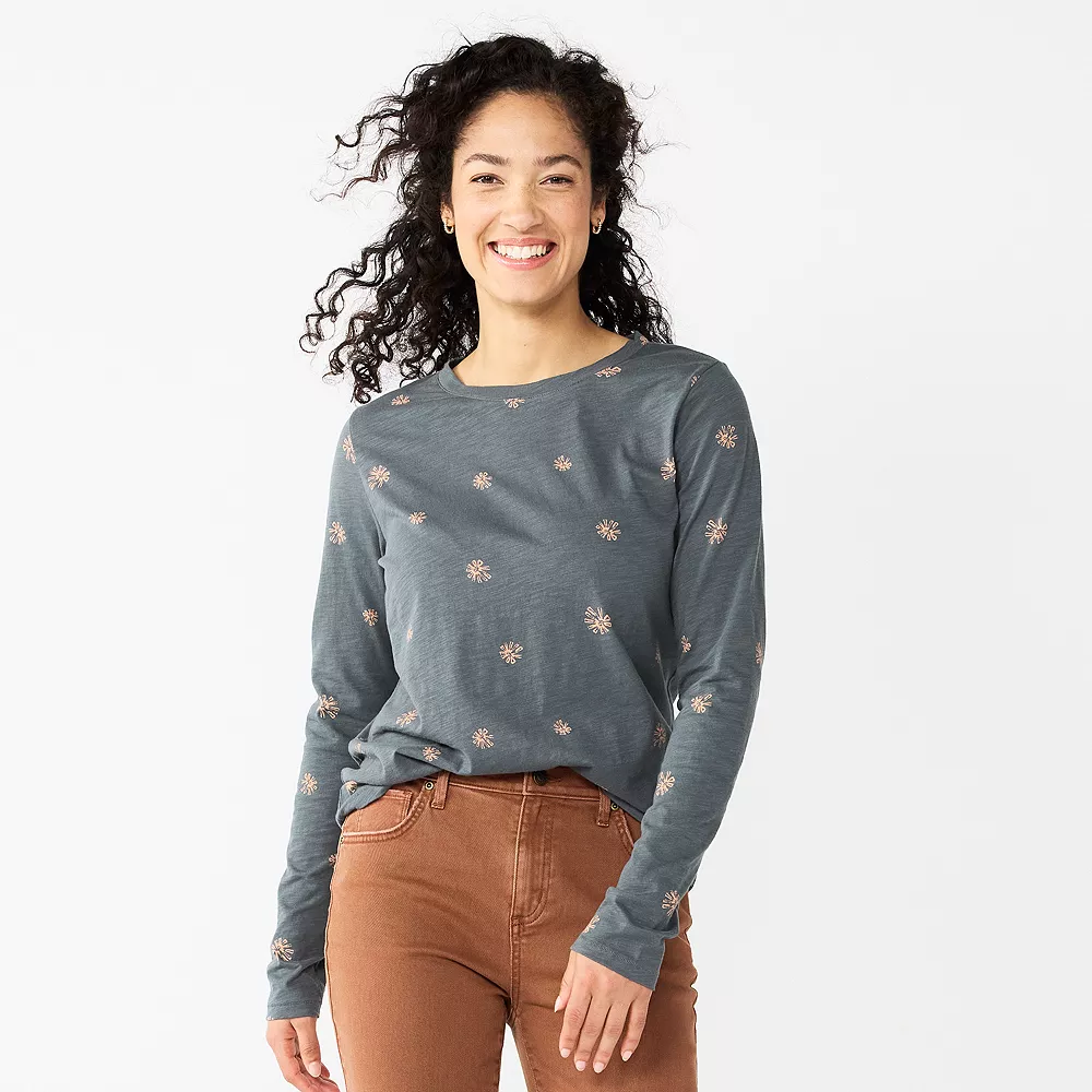 Women's Sonoma Goods For Life® Everyday Crewneck Long Sleeve Tee 3 Women's Sonoma Goods For Life® Everyday Crewneck Long Sleeve Tee