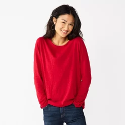 Women's Sonoma Goods For Life® Everyday Crewneck Long Sleeve Tee 59 Women's Sonoma Goods For Life® Everyday Crewneck Long Sleeve Tee -Sonoma Clothing Store 5625802 Red