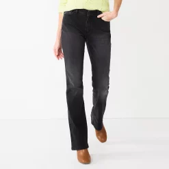 Women's Sonoma Goods For Life® Curvy High-Waisted Bootcut Jeans -Sonoma Clothing Store 5627740 Black Wash