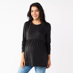Maternity Sonoma Goods For Life® Long Sleeve Empire Waist Top -Sonoma Clothing Store 5635424 Black