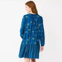 Women's Sonoma Goods For Life® Printed Long Sleeve Dress 10 Women's Sonoma Goods For Life® Printed Long Sleeve Dress -Sonoma Clothing Store 5657674 ALT