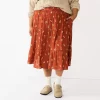 Plus Size Sonoma Goods For Life® Tiered Midi Skirt 2 Plus Size Sonoma Goods For Life® Tiered Midi Skirt -Sonoma Clothing Store 5659149 Mauve Floral