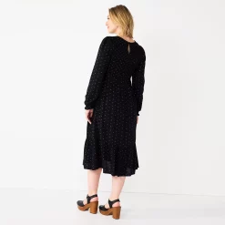 Maternity Sonoma Goods For Life® Smocked Bodice Midi Dress -Sonoma Clothing Store 5662002 ALT