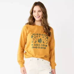 Women's Sonoma Goods For Life® Everyday Crewneck Sweatshirt -Sonoma Clothing Store 5664640 Gold Happy Days