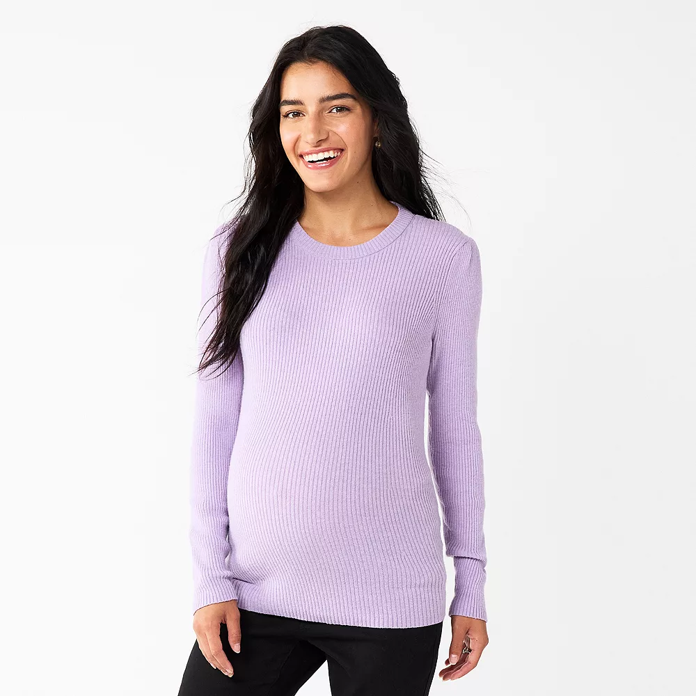 Maternity Sonoma Goods For Life® Fitted Puff Sleeve Sweater 4 Maternity Sonoma Goods For Life® Fitted Puff Sleeve Sweater - Image 2