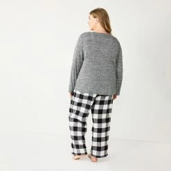 Plus Size Sonoma Goods For Life® Flannel Pajama Pants & Pajama Top Sleep Set -Sonoma Clothing Store 5675638 ALT