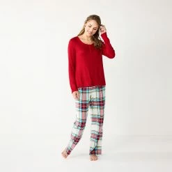 Women's Sonoma Goods For Life® Flannel Pajama Pants & Pajama Top Sleep Set 26 Women's Sonoma Goods For Life® Flannel Pajama Pants & Pajama Top Sleep Set -Sonoma Clothing Store 5677709 Ivory Festive Plaid