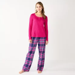 Women's Sonoma Goods For Life® Flannel Pajama Pants & Pajama Top Sleep Set 27 Women's Sonoma Goods For Life® Flannel Pajama Pants & Pajama Top Sleep Set -Sonoma Clothing Store 5677709 Navy Forest Plaid
