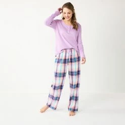 Women's Sonoma Goods For Life® Flannel Pajama Pants & Pajama Top Sleep Set 22 Women's Sonoma Goods For Life® Flannel Pajama Pants & Pajama Top Sleep Set -Sonoma Clothing Store 5677709 Purple Plaid