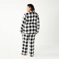 Plus Size Sonoma Goods For Life® Flannel Pajama Shirt & Pajama Pants Sleep Set -Sonoma Clothing Store 5677717 ALT