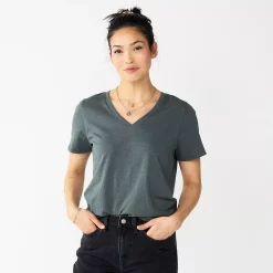 Women's Tall Sonoma Goods For Life® Everyday V-Neck Tee -Sonoma Clothing Store 5686285 Dark Gray Green
