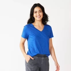Women's Tall Sonoma Goods For Life® Everyday V-Neck Tee -Sonoma Clothing Store 5686285 Indigo