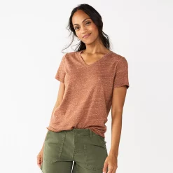 Women's Tall Sonoma Goods For Life® Everyday V-Neck Tee -Sonoma Clothing Store 5686285 Puebla Brown