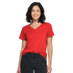 Women's Tall Sonoma Goods For Life® Everyday V-Neck Tee -Sonoma Clothing Store 5686285 Red