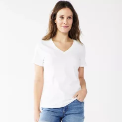 Women's Tall Sonoma Goods For Life® Everyday V-Neck Tee -Sonoma Clothing Store 5686285 White