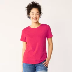 Women's Tall Sonoma Goods For Life® Essential Crewneck Tee -Sonoma Clothing Store 5686288 Berry Pink