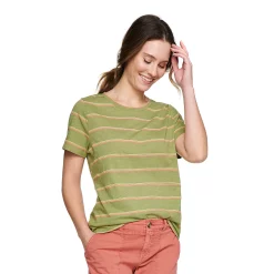Women's Tall Sonoma Goods For Life® Essential Crewneck Tee -Sonoma Clothing Store 5686288 Green Stripe