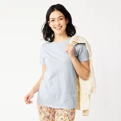 Women's Tall Sonoma Goods For Life® Essential Crewneck Tee -Sonoma Clothing Store 5686288 Light Blue