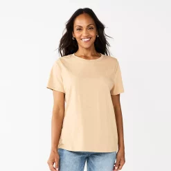 Women's Tall Sonoma Goods For Life® Essential Crewneck Tee -Sonoma Clothing Store 5686288 Tan