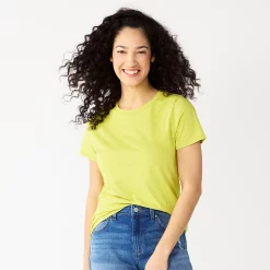 Women's Tall Sonoma Goods For Life® Essential Crewneck Tee -Sonoma Clothing Store 5686288 Yellow Green
