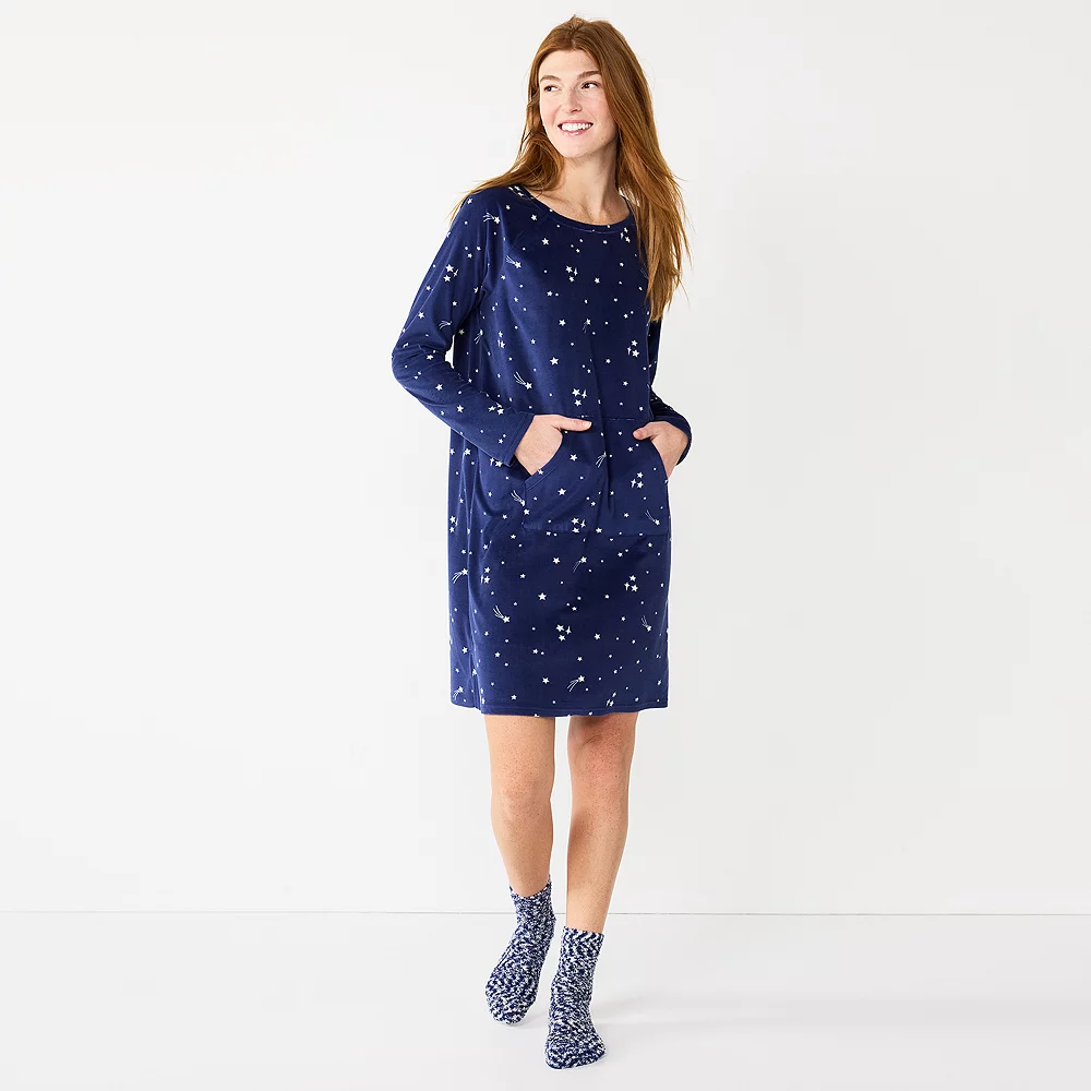 Women's Sonoma Goods For Life® 2-pc. Long Sleeve Crewneck Sleepshirt & Socks Set 5 Women's Sonoma Goods For Life® 2-pc. Long Sleeve Crewneck Sleepshirt & Socks Set - Image 3