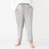 Plus Size Sonoma Goods For Life® Soft Knit Banded Bottom Pajama Pants -Sonoma Clothing Store 5726682 Silver Heather