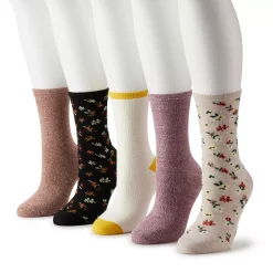 Sonoma Goods For Life® 5 Pack Floral Crew Socks