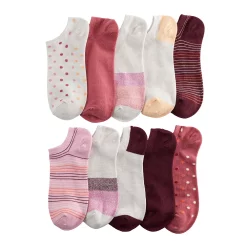 Sonoma Goods For Life® 10 Pack Check Pattern No Show Socks 16 Sonoma Goods For Life® 10 Pack Check Pattern No Show Socks -Sonoma Clothing Store 5744058 Pink Stripes Dots