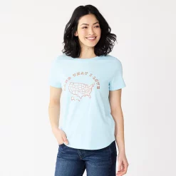 Women's Sonoma Goods For Life® Patriotic Graphic Tee -Sonoma Clothing Store 5757625 Light Blue Map