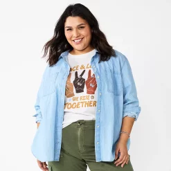 Plus Size Sonoma Goods For LifeĀ® Relaxed Button Down Shirt