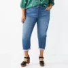 Plus Size Sonoma Goods For Life® Premium High-Waisted Boyfriend Jeans -Sonoma Clothing Store 5780060 Medium Wash