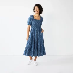 Women's Sonoma Goods For LifeĀ® Smocked Tiered Midi Dress