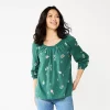 Women's Sonoma Goods For Life® Three-Quarter Sleeve Top 2 Women's Sonoma Goods For Life® Three-Quarter Sleeve Top -Sonoma Clothing Store 5806184 Teal Floral